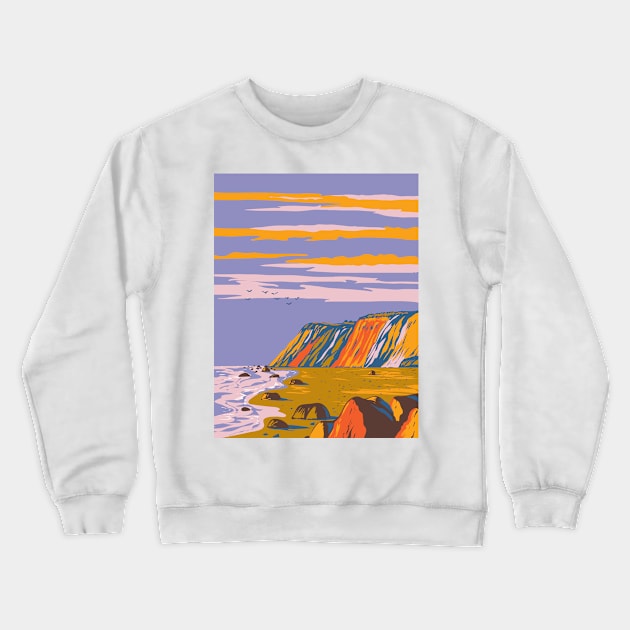 Gay Head Cliffs on Martha's Vineyard Cape Cod in Massachusetts USA WPA Art Poster Crewneck Sweatshirt by retrovectors